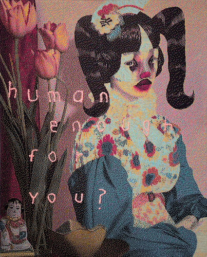 Human enough? von Tanja Hirschfeld, Textil kaufen auf Singulart