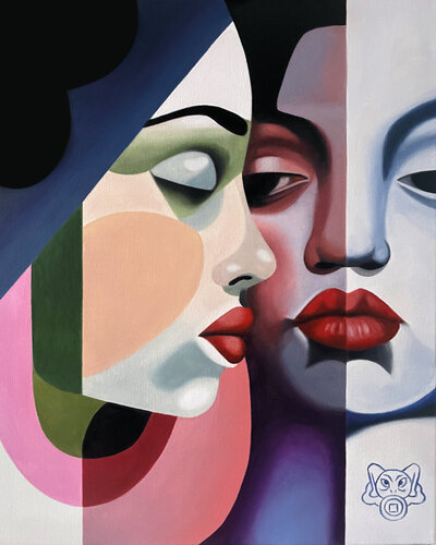 Culture Kiss in Danger von Tanja Hirschfeld, Malerei kaufen auf Singulart