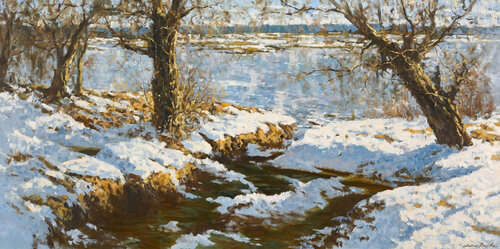 Spring Torrents. Sozh di Anton Vyrva, Pittura in vendita su Singulart