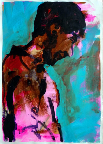 feeling blue par Susana Infurna Buscarino, Œuvre sur papier en vente sur Singulart