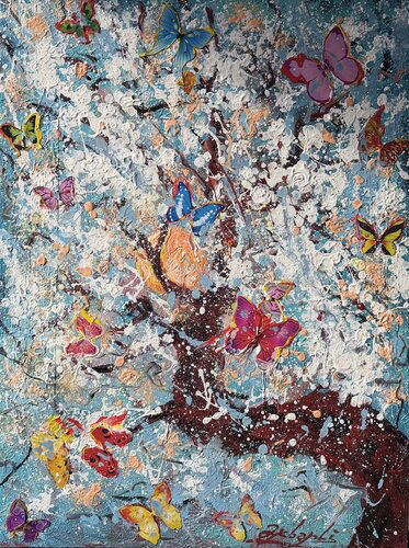 Spring Symphony ( the butterfly don’t ask for permission to FLY) de Murad Akbarli, Pintura a la venta en Singulart