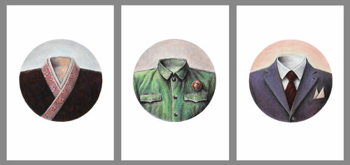 Lords.Chairmen.Statesmen (triptych) di Fangmin Wu, Opera su carta in vendita su Singulart