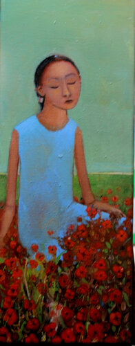 Champs de fleurs van Patrick Patrascu, Schilderij te koop op Singulart