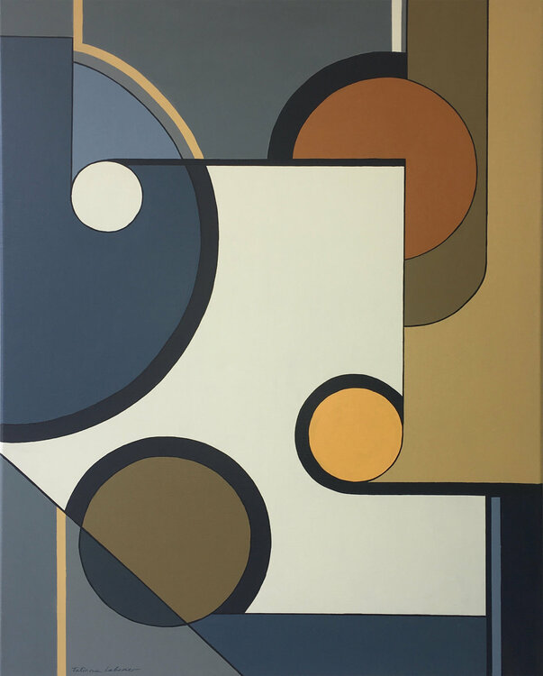 Abstraction  AG_80 "Composition avec ovales multiples " Tatiana Lebedev