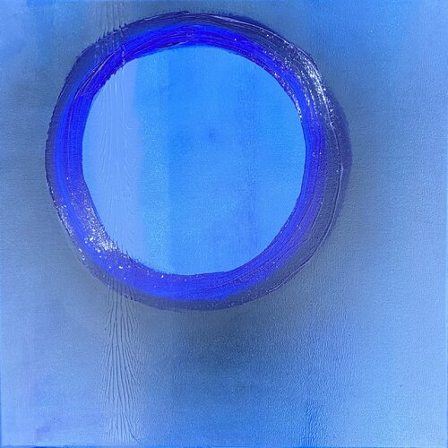 Blue and more blue in Circle van Diane Kuster, Schilderij te koop op Singulart