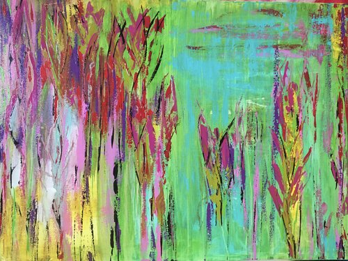 Im Garten, bäuchlings di Diane Kuster, Pittura in vendita su Singulart