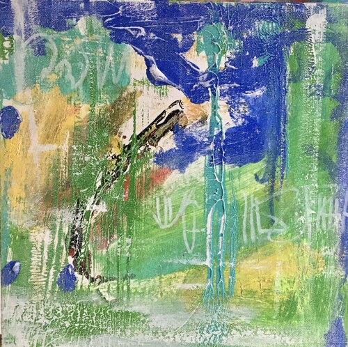 Spurensuche mit Blau di Diane Kuster, Pittura in vendita su Singulart