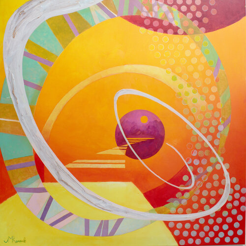 "les cercles du temps" van Jean Marie Renault, Schilderij te koop op Singulart