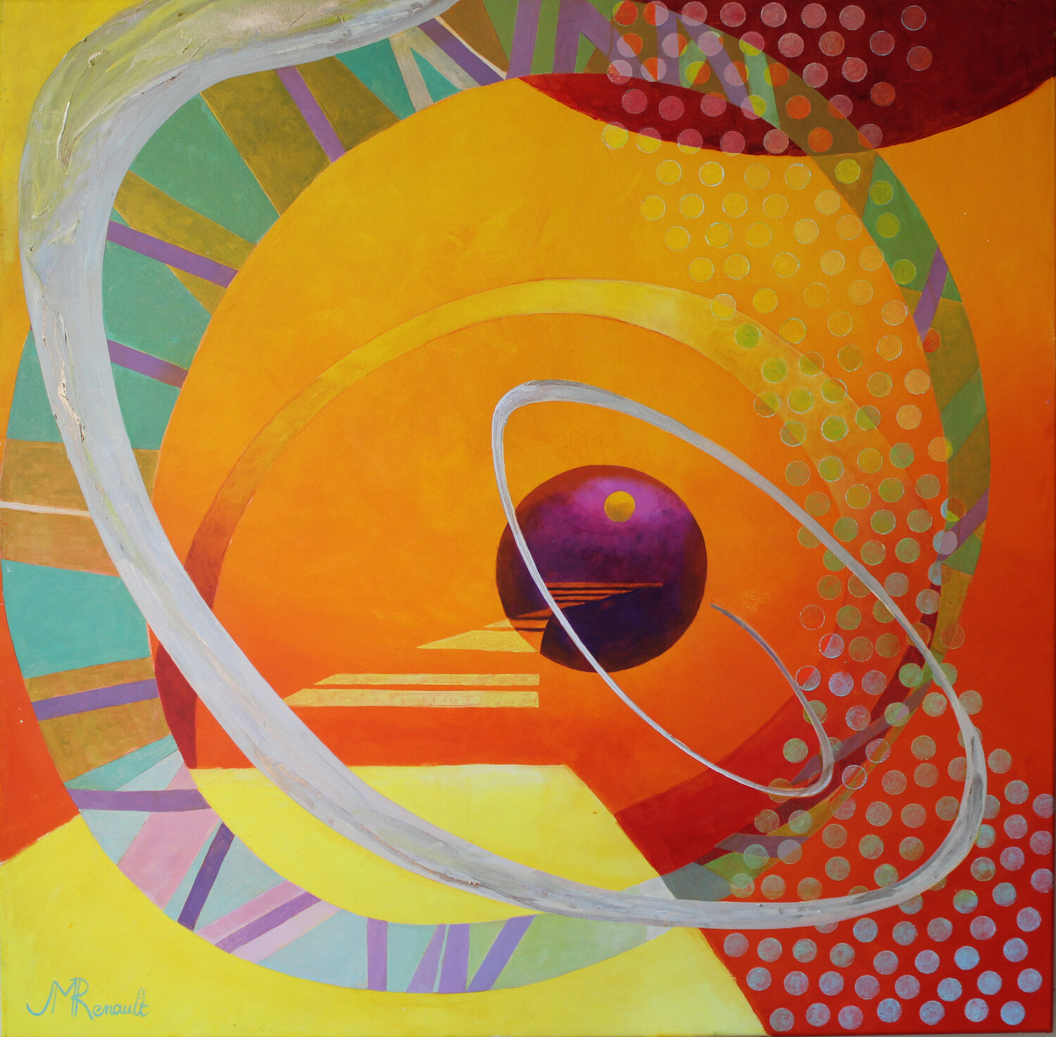 "les cercles du temps" Jean Marie Renault Dipinto originale in vendita