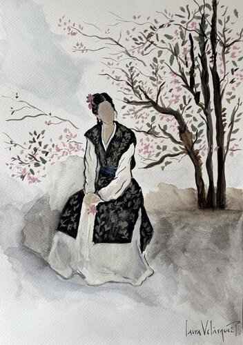 A woman in silence van Laura Velasquez, Werk op papier te koop op Singulart
