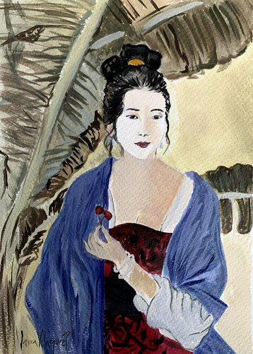 Oriental Woman van Laura Velasquez, Werk op papier te koop op Singulart