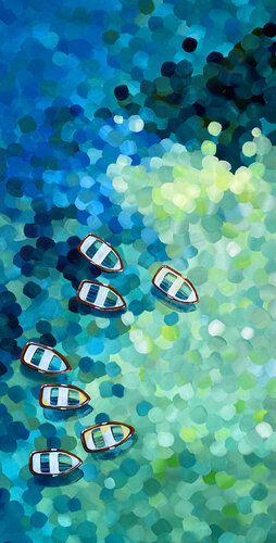 quiet harbor di Ada Chini, Pittura in vendita su Singulart