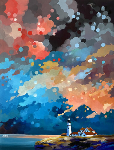 Portland Head Light de Ada Chini, Pintura a la venta en Singulart