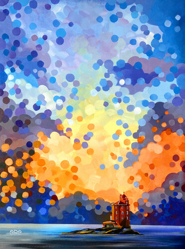 Kjeungskjær Lighthouse di Ada Chini, Pittura in vendita su Singulart