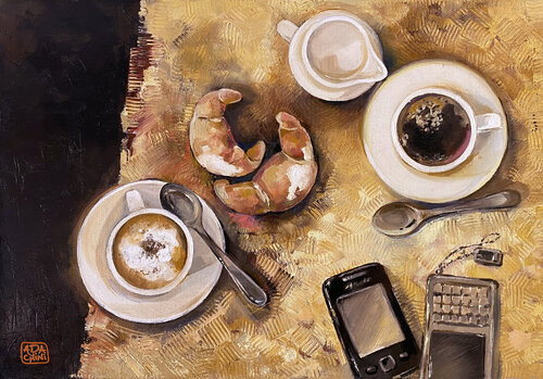 coffee for... van Ada Chini, Schilderij te koop op Singulart