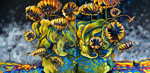 Sunflowers by Ada Chini, 회화 for Sale on Singulart