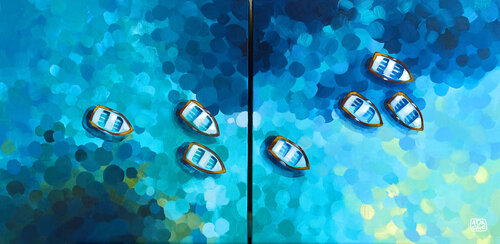 river flow van Ada Chini, Schilderij te koop op Singulart