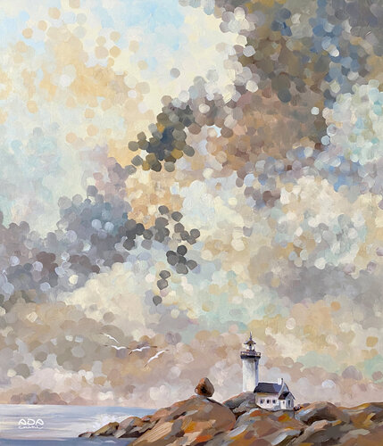 phare de Pontusval di Ada Chini, Pittura in vendita su Singulart