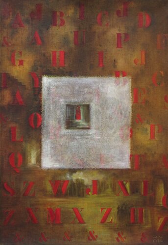 Les portes du savoir di Andrée Cazin, Pittura in vendita su Singulart