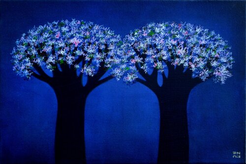 Par une nuit sans lune van Andrée Cazin, Schilderij te koop op Singulart