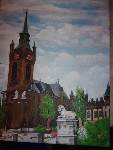Church in Modling, Austria de Dušan Kochan, Pintura a la venta en Singulart