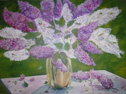 Bouquet of lilacs von Dušan Kochan, Malerei kaufen auf Singulart