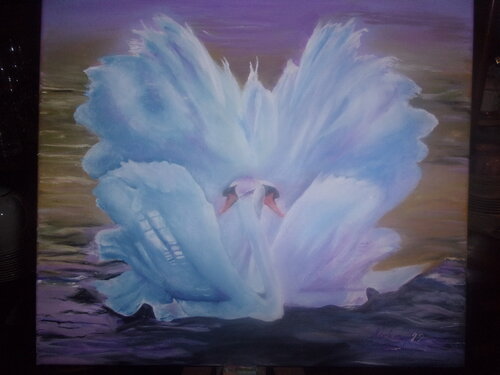 Swans couple de Dušan Kochan, Pintura a la venta en Singulart