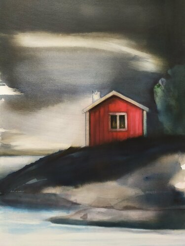 La casa rossa von Luciana Livi, Malerei kaufen auf Singulart