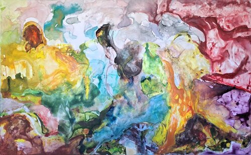 You have to be very lucky to escape hell by Leszek Nowak, Painting for Sale on Singulart