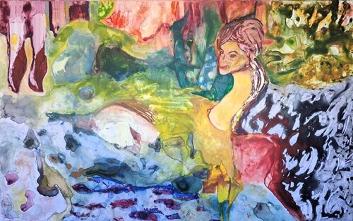 Nymph and Satyr de Leszek Nowak, Pintura a la venta en Singulart