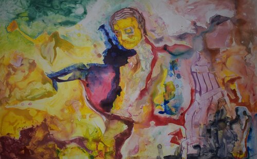 Lost in infinity - Self portrait von Leszek Nowak, Malerei kaufen auf Singulart