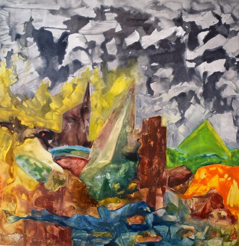 Landschaft: Shared worlds di Leszek Nowak, Pittura in vendita su Singulart