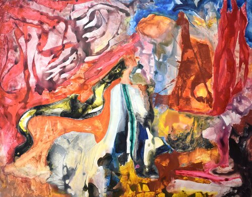 Overwhelmed by hatred: Paranoia II di Leszek Nowak, Pittura in vendita su Singulart