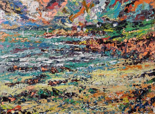 La plage aux oiseaux de Nathalie Jaguin, Pintura a la venta en Singulart