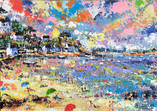 Le Bonheur bleu 14 di Nathalie Jaguin, Pittura in vendita su Singulart