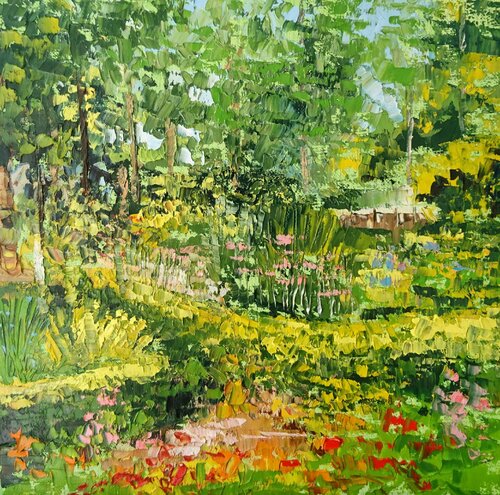 Au jardin de Nathalie Jaguin, Pintura a la venta en Singulart