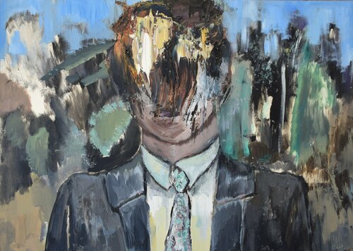 Un uomo di fronte a se stesso di Antonio Lucarelli, Pittura in vendita su Singulart