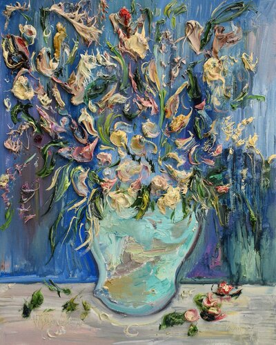 Non ci sono fiori in questo vaso. di Antonio Lucarelli, Pittura in vendita su Singulart