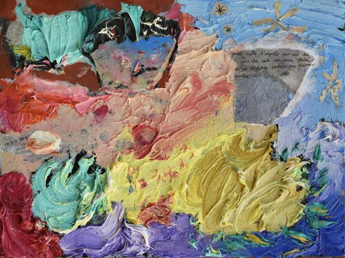 Nelle notti d'agosto non sai che (** messaggio non decifrato**) cosa cade su una stella né se a dover cadere sia proprio quella. di Antonio Lucarelli, Pittura in vendita su Singulart