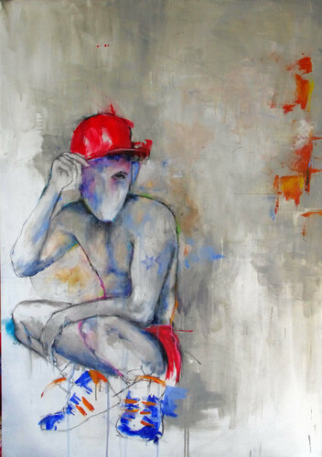 Casquette rouge von Laurent Bergues, Malerei kaufen auf Singulart