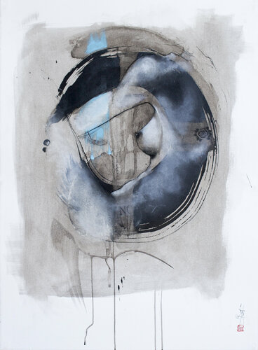 Enso à la rose by Laurent Bergues, 종이 for Sale on Singulart