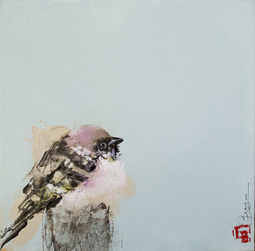 Happy Piou by Laurent Bergues, Painting for Sale on Singulart