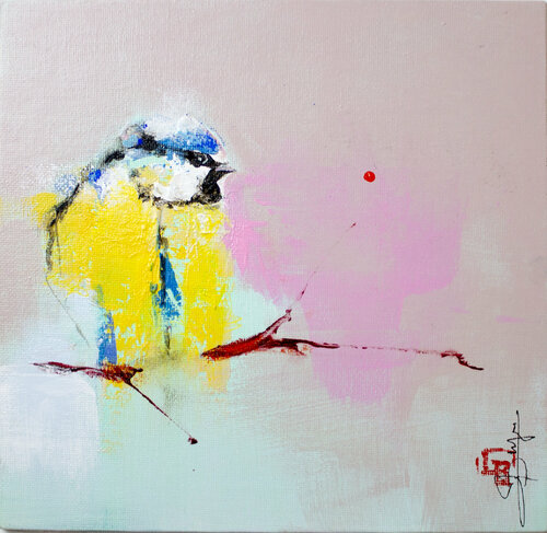 Happy Piou di Laurent Bergues, Pittura in vendita su Singulart