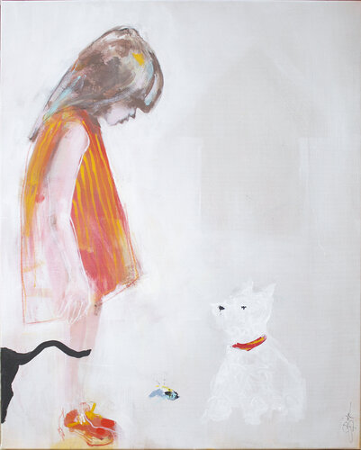 Les petits meurtres de Capuche le chat di Laurent Bergues, Pittura in vendita su Singulart