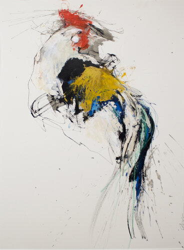 Portrait de coq by Laurent Bergues, Work on Paper for Sale on Singulart