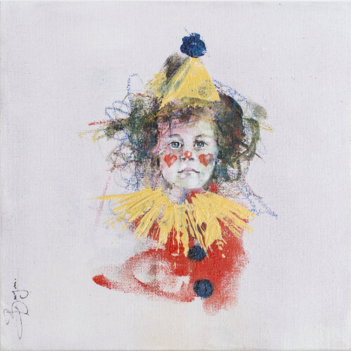 MÔME CLOWN by Laurent Bergues, Painting for Sale on Singulart