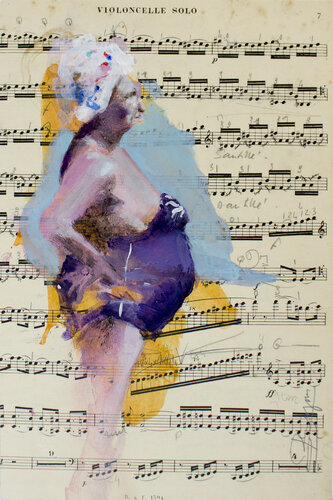 Lady on the beach di Laurent Bergues, Opera su carta in vendita su Singulart