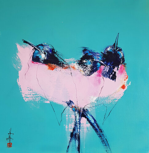 Bouquet de Pious di Laurent Bergues, Pittura in vendita su Singulart