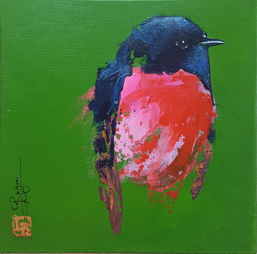 Happy Piou by Laurent Bergues, Painting for Sale on Singulart