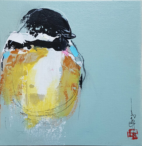 Happy Piou by Laurent Bergues, Painting for Sale on Singulart